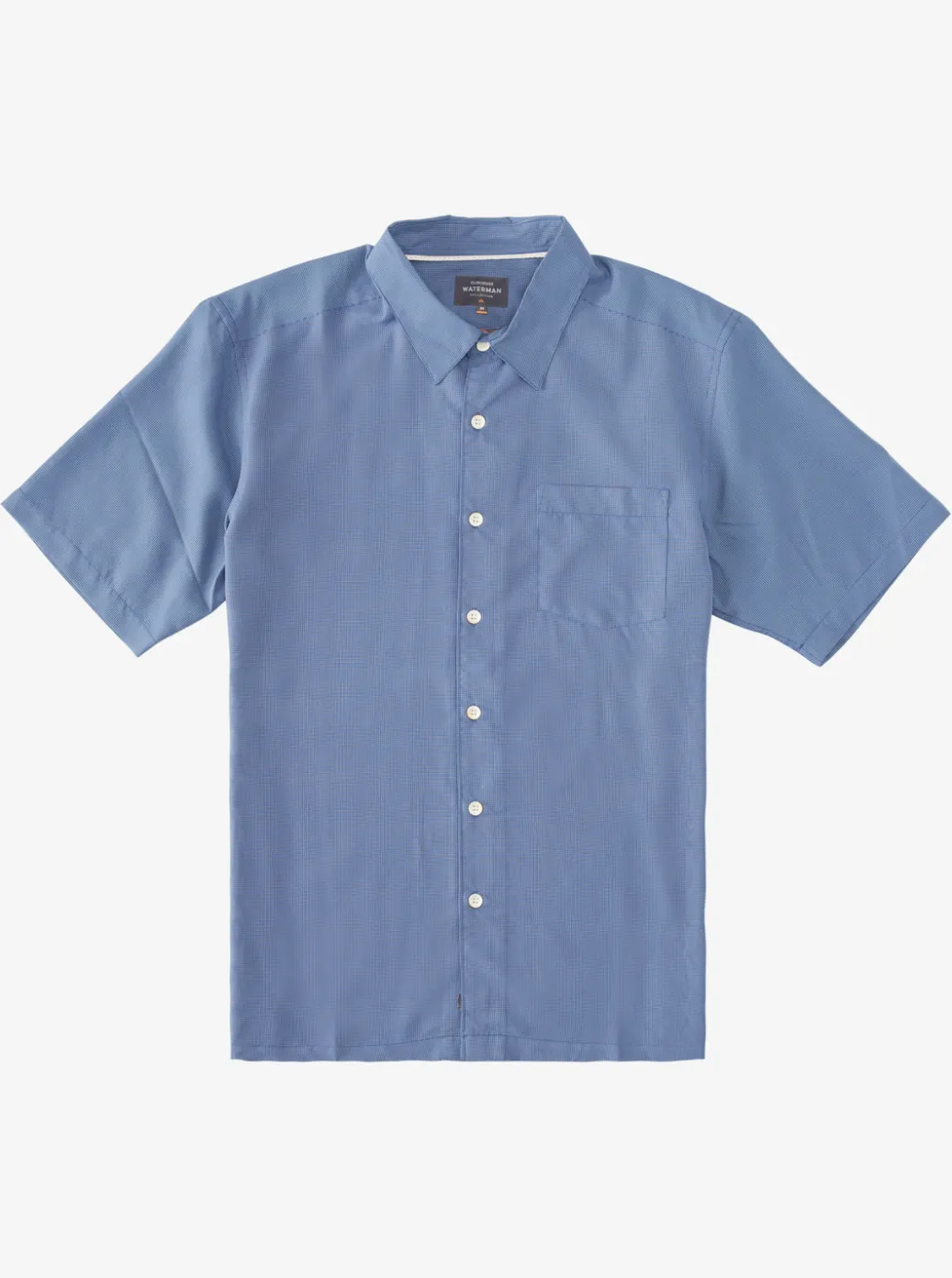 New Quiksilver Waterman Kings Cliff Short Sleeve Shirt Ensign Blue Kings Cliff