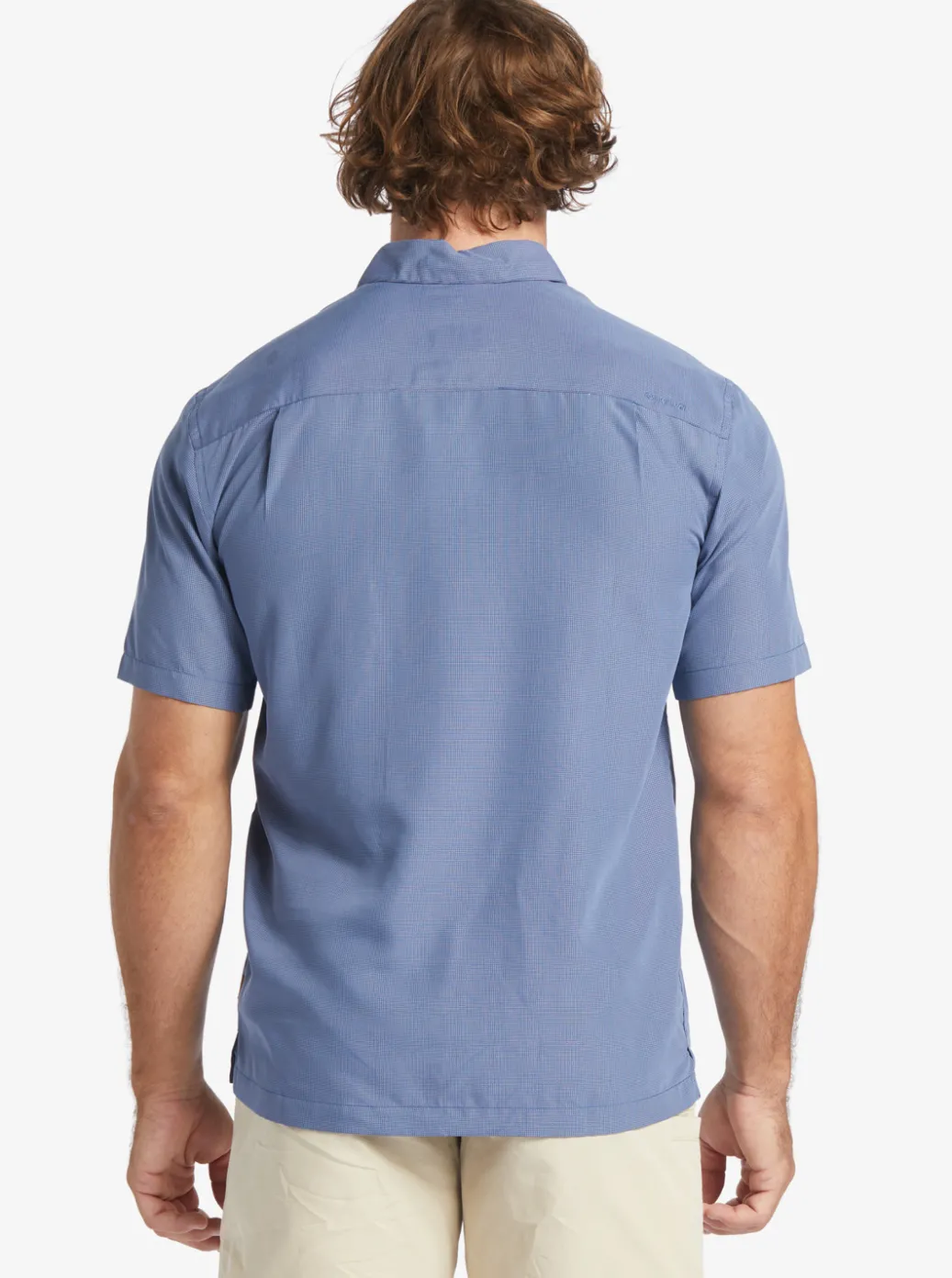 New Quiksilver Waterman Kings Cliff Short Sleeve Shirt Ensign Blue Kings Cliff