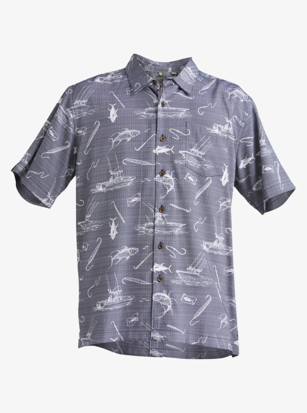 Fashion Quiksilver Waterman Line Spinner Short Sleeve Shirt Medieval Blue Line Spinner
