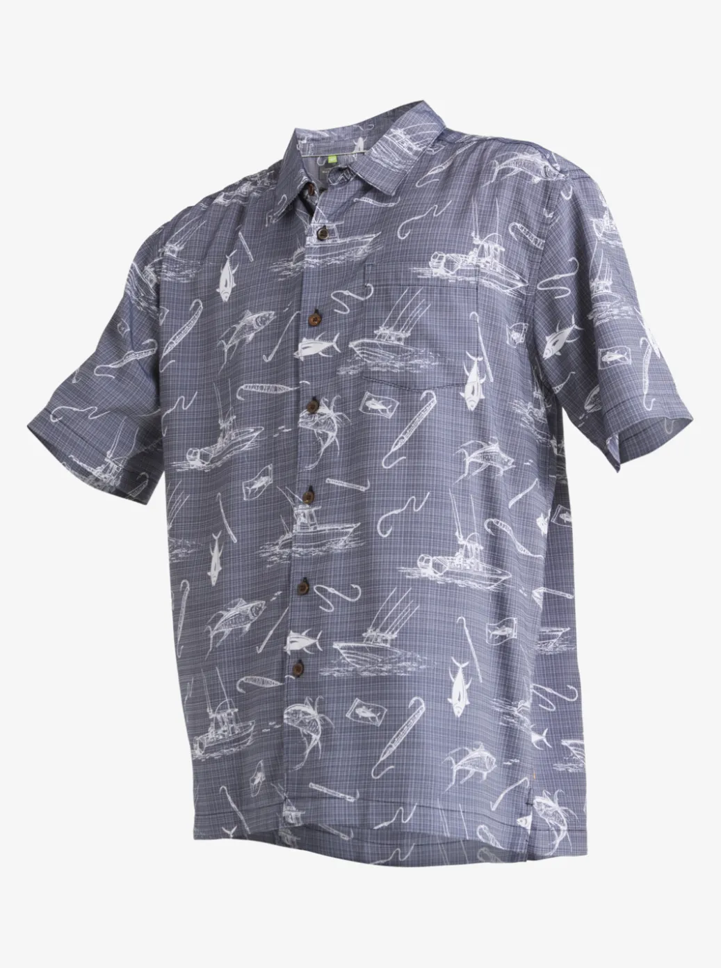 Fashion Quiksilver Waterman Line Spinner Short Sleeve Shirt Medieval Blue Line Spinner