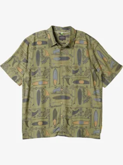 Best Sale Quiksilver Waterman Long Boards Woven Shirt Tea Longboards