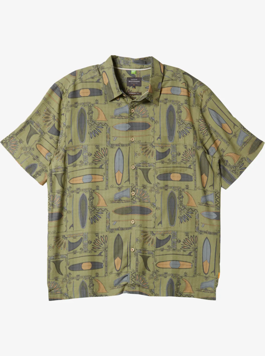 Best Sale Quiksilver Waterman Long Boards Woven Shirt Tea Longboards
