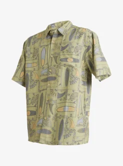 Best Sale Quiksilver Waterman Long Boards Woven Shirt Tea Longboards