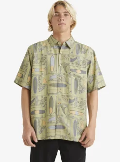 Best Sale Quiksilver Waterman Long Boards Woven Shirt Tea Longboards