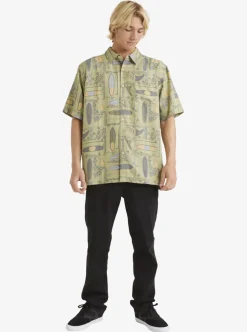 Best Sale Quiksilver Waterman Long Boards Woven Shirt Tea Longboards