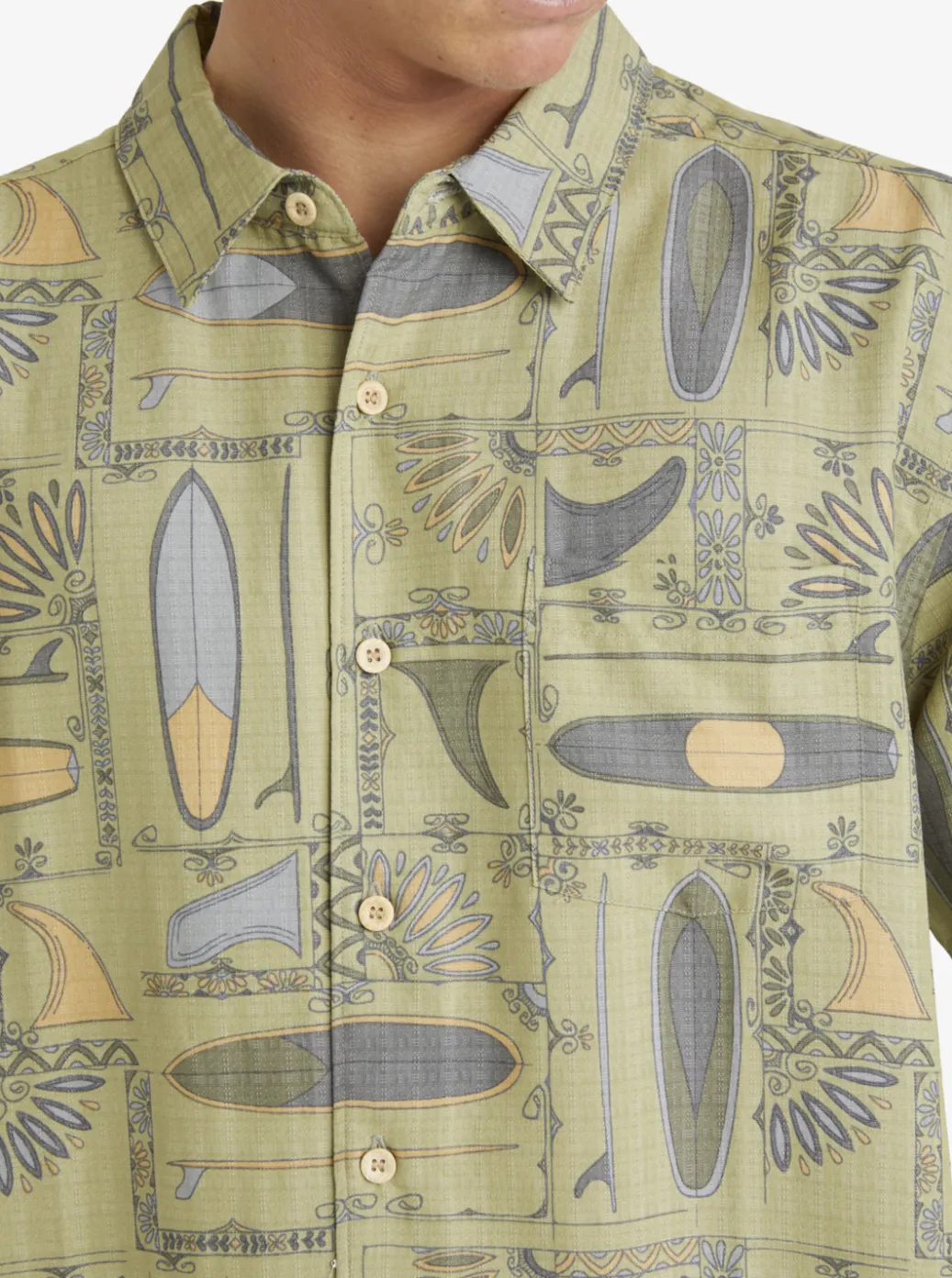 Best Sale Quiksilver Waterman Long Boards Woven Shirt Tea Longboards
