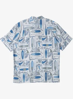 Clearance Quiksilver Waterman Long Boards Woven Shirt White Longboards