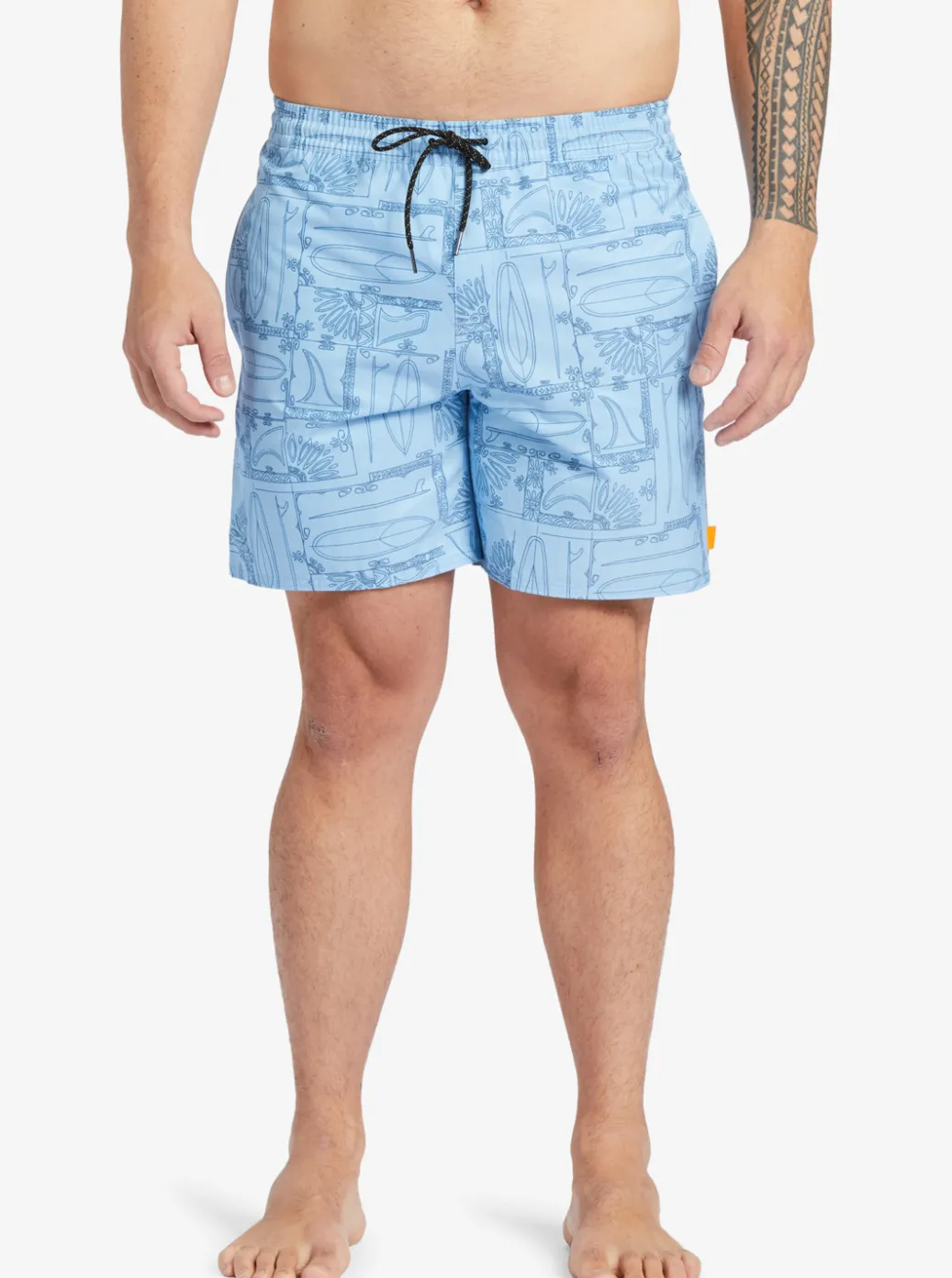 Discount Quiksilver Waterman Longboard Volley 17" Elastic Waist Shorts Dusk Blue Longboard