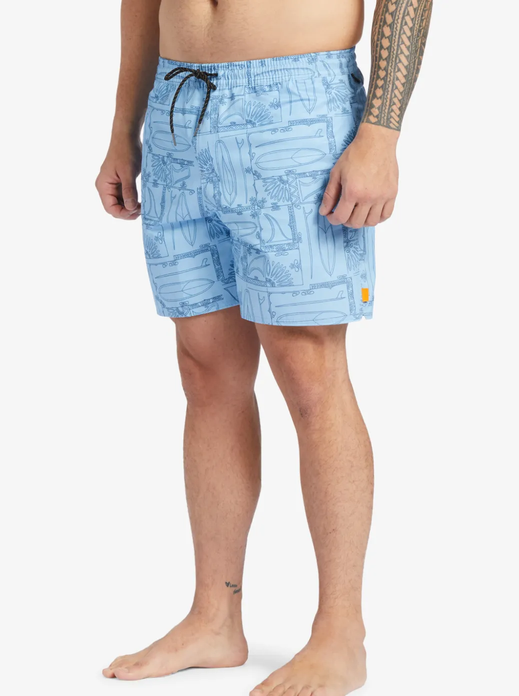 Discount Quiksilver Waterman Longboard Volley 17" Elastic Waist Shorts Dusk Blue Longboard