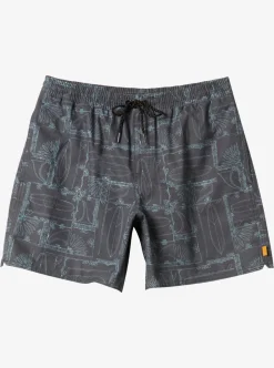Discount Quiksilver Waterman Longboard Volley 17" Elastic Waist Shorts Black Longboard