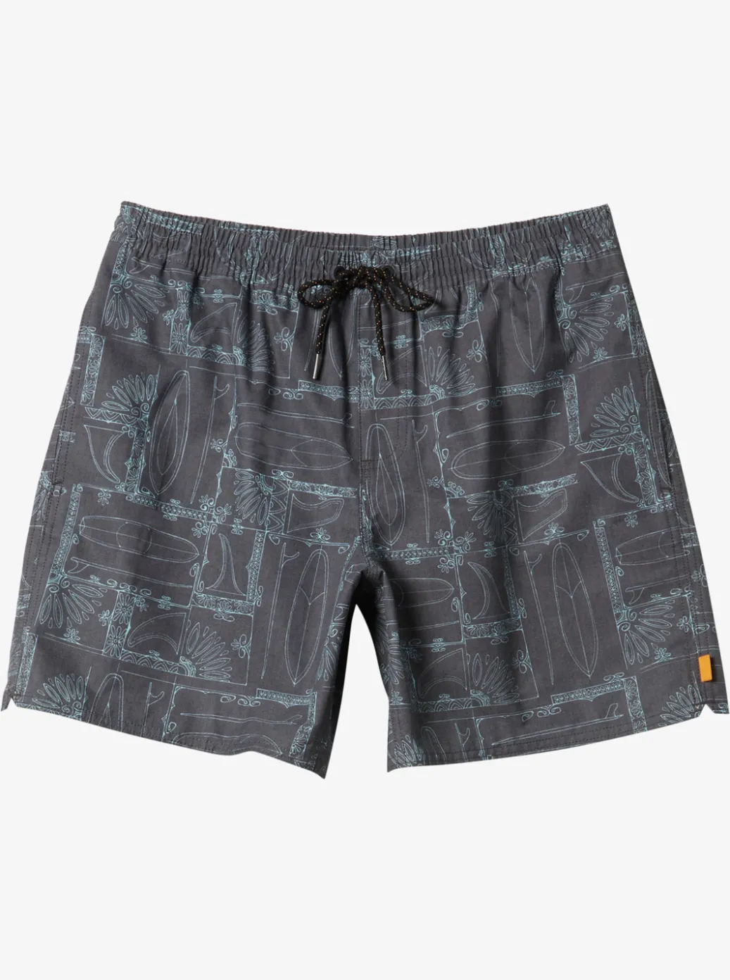 Discount Quiksilver Waterman Longboard Volley 17" Elastic Waist Shorts Black Longboard