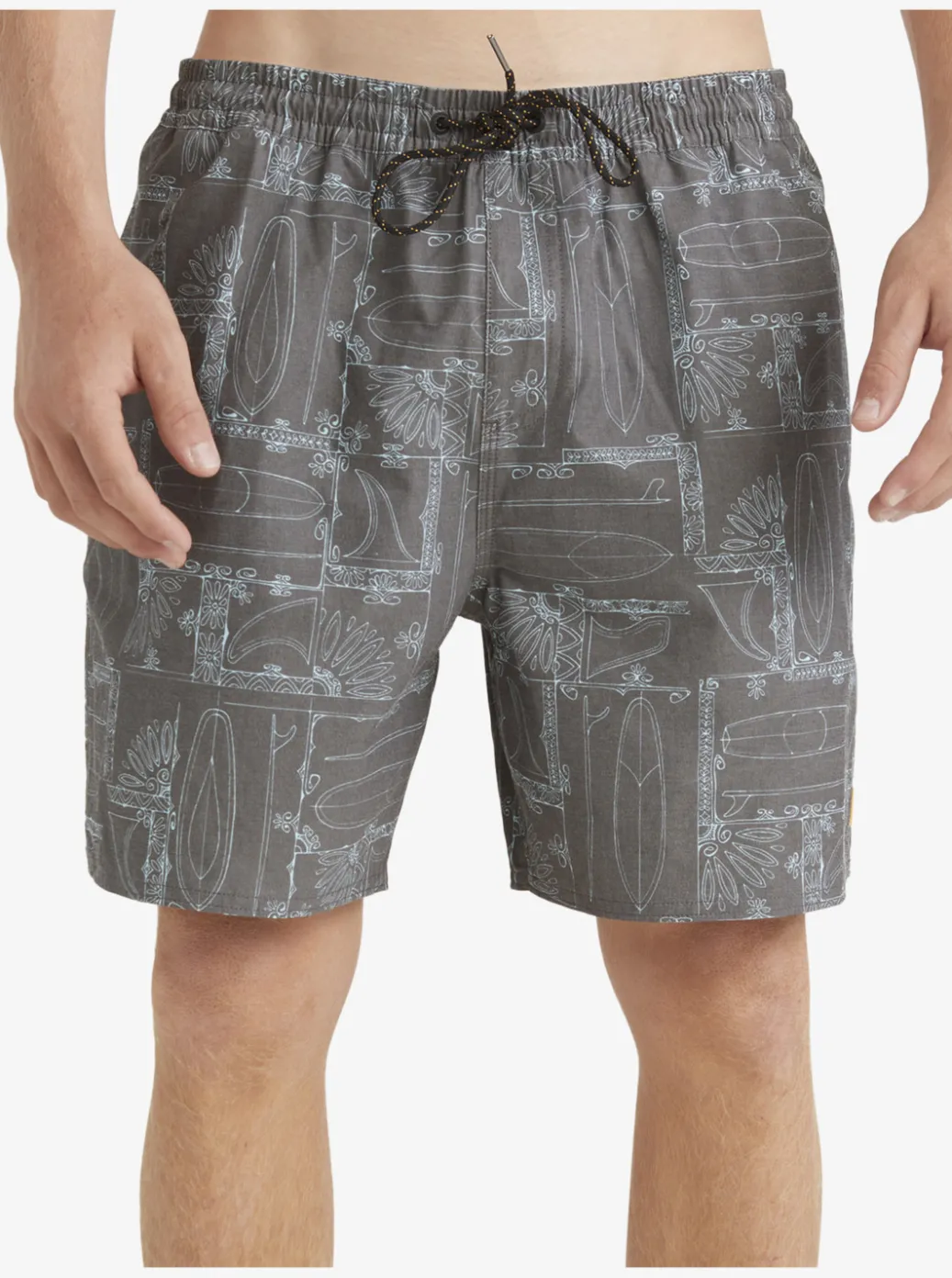 Discount Quiksilver Waterman Longboard Volley 17" Elastic Waist Shorts Black Longboard