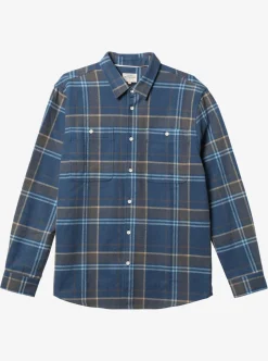 Discount Quiksilver Waterman Lower Ridge Flannel Long Sleeve Top Ensign Blue Lower Ridge