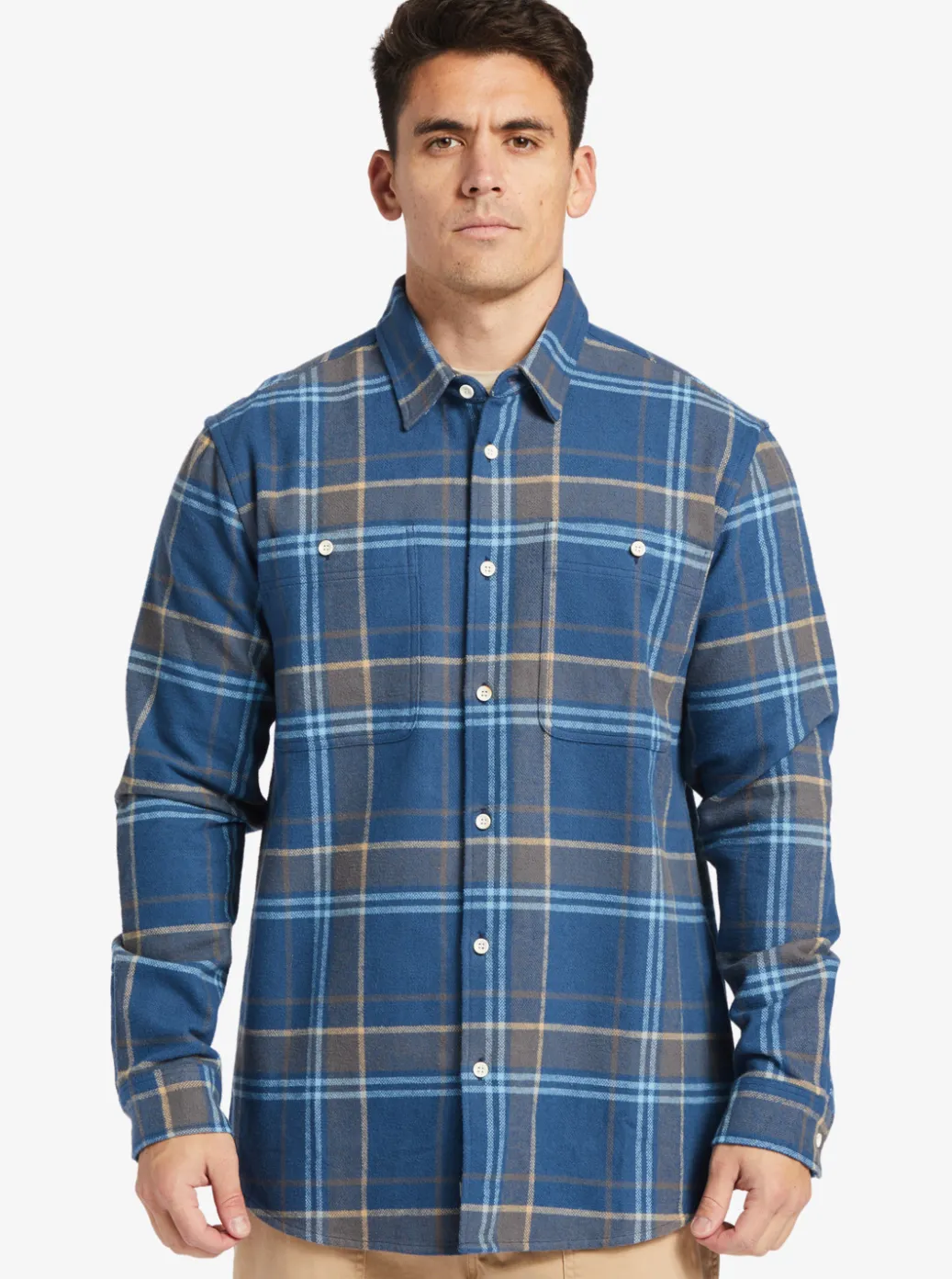 Discount Quiksilver Waterman Lower Ridge Flannel Long Sleeve Top Ensign Blue Lower Ridge