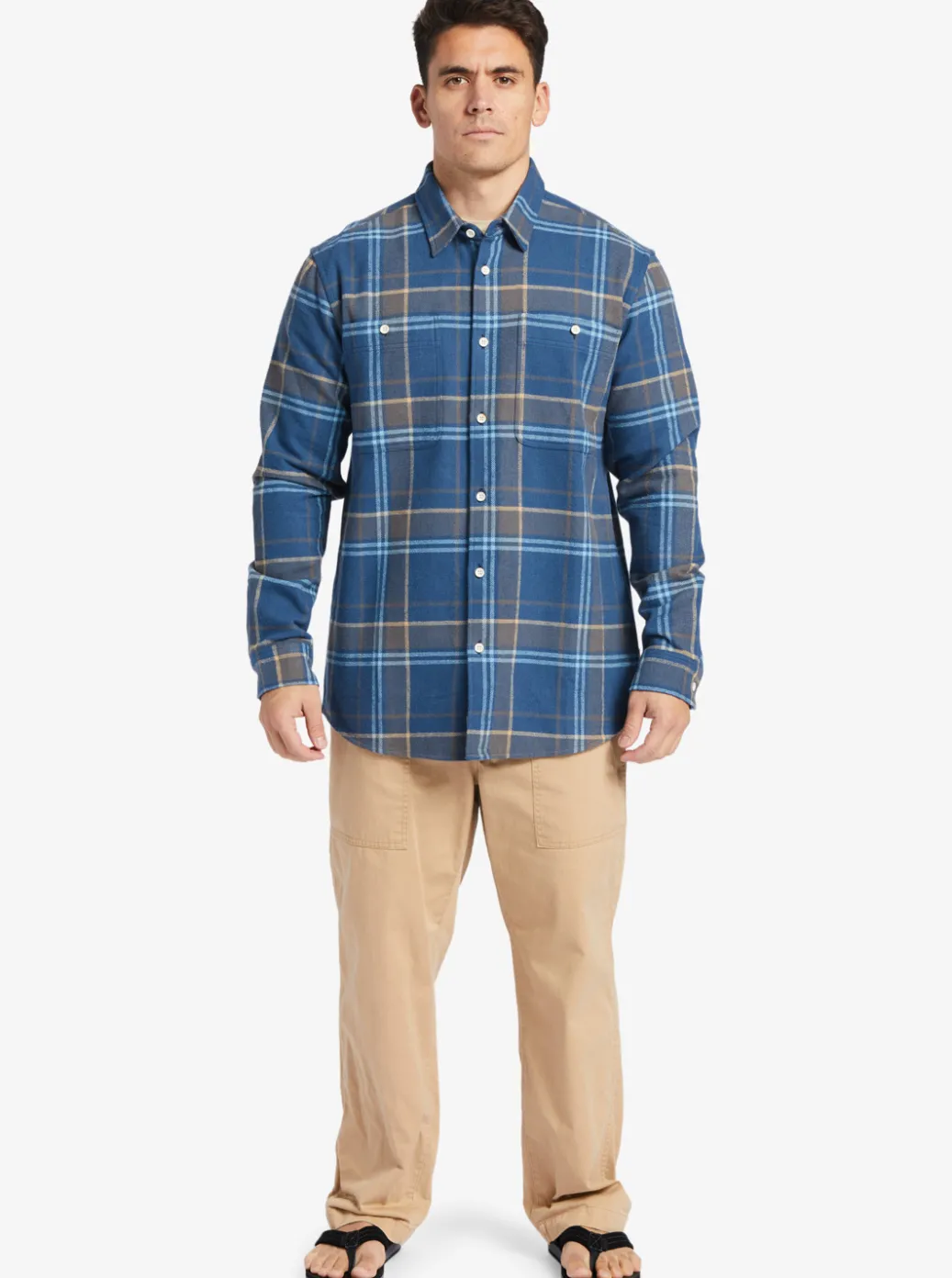 Discount Quiksilver Waterman Lower Ridge Flannel Long Sleeve Top Ensign Blue Lower Ridge