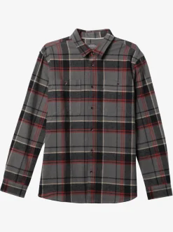 Store Quiksilver Waterman Lower Ridge Flannel Long Sleeve Top Granite Grey Lower Ridge