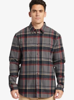 Store Quiksilver Waterman Lower Ridge Flannel Long Sleeve Top Granite Grey Lower Ridge