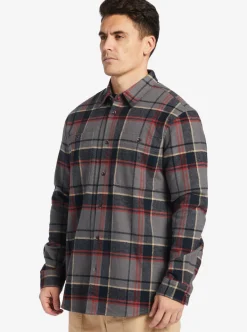 Store Quiksilver Waterman Lower Ridge Flannel Long Sleeve Top Granite Grey Lower Ridge