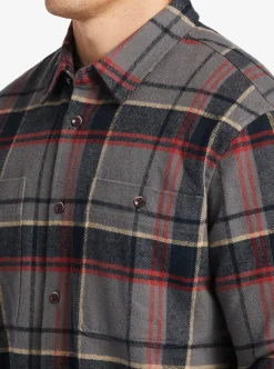 Store Quiksilver Waterman Lower Ridge Flannel Long Sleeve Top Granite Grey Lower Ridge