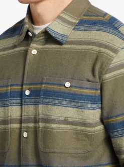 Cheap Quiksilver Waterman Lowest Tide Flannel Long Sleeve Top Dusty Olive Lowest Tide