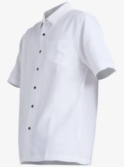 Shop Quiksilver Waterman Manele Bay Short Sleeve Shirt White