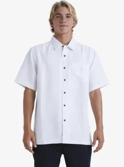 Shop Quiksilver Waterman Manele Bay Short Sleeve Shirt White
