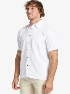Shop Quiksilver Waterman Manele Bay Short Sleeve Shirt White
