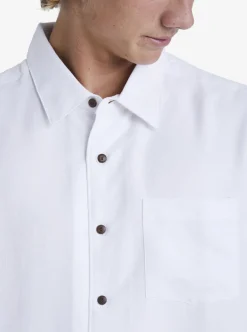 Shop Quiksilver Waterman Manele Bay Short Sleeve Shirt White