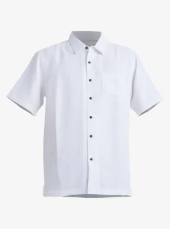 Shop Quiksilver Waterman Manele Bay Short Sleeve Shirt White