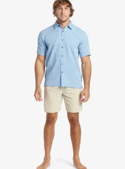 Flash Sale Quiksilver Waterman Manele Bay Short Sleeve Shirt Dusk Blue