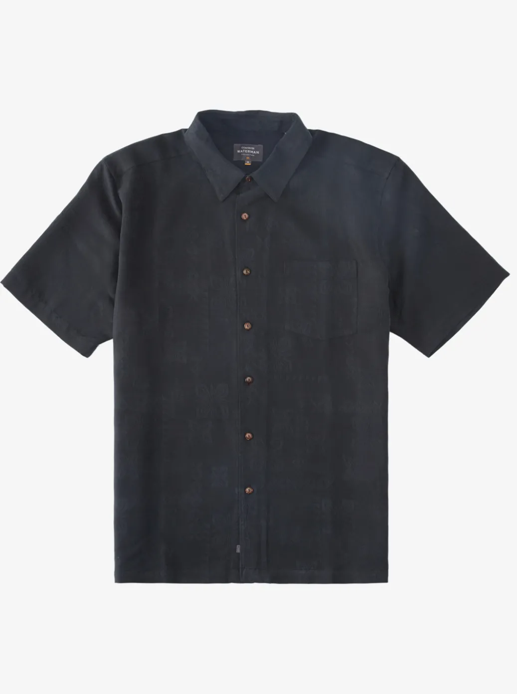 Fashion Quiksilver Waterman Manele Bay Short Sleeve Shirt Black