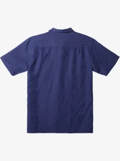 Cheap Quiksilver Waterman Manele Bay Short Sleeve Shirt Medieval Blue