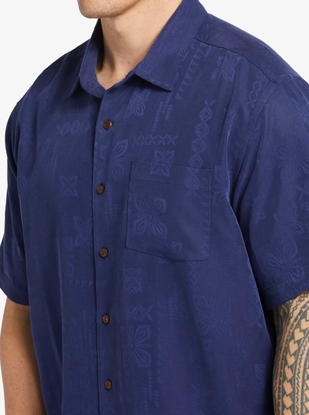 Cheap Quiksilver Waterman Manele Bay Short Sleeve Shirt Medieval Blue