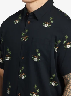 Best Sale Quiksilver Waterman Micronesia Woven Shirt Micronesia Dusk Black
