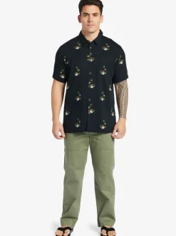Best Sale Quiksilver Waterman Micronesia Woven Shirt Micronesia Dusk Black