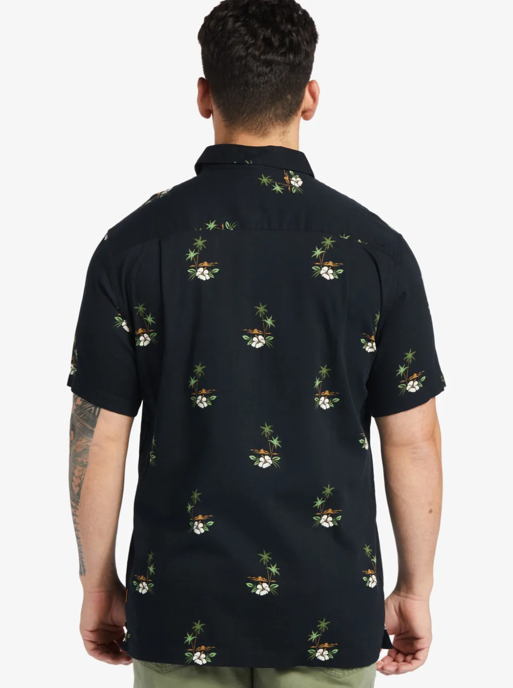 Best Sale Quiksilver Waterman Micronesia Woven Shirt Micronesia Dusk Black