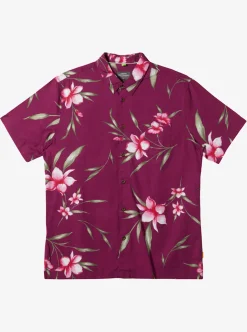 Outlet Quiksilver Waterman Night Bloomer Woven Shirt Magenta Night Bloomer