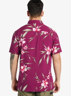 Outlet Quiksilver Waterman Night Bloomer Woven Shirt Magenta Night Bloomer