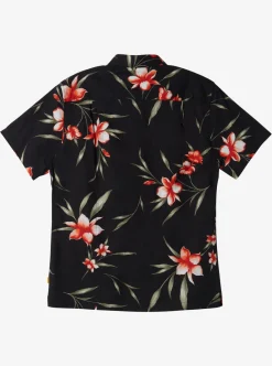 Clearance Quiksilver Waterman Night Bloomer Woven Shirt Black Night Bloomer
