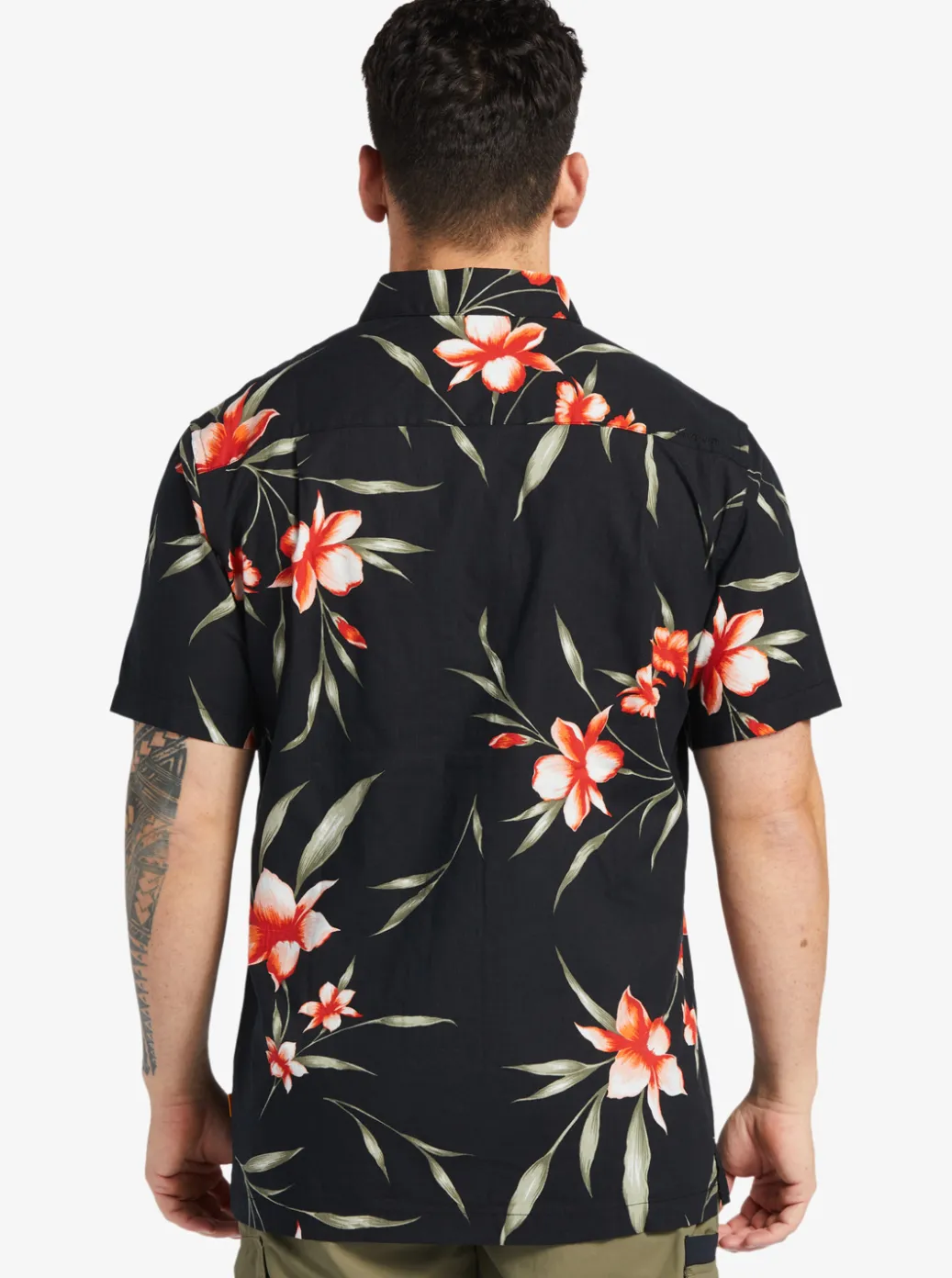 Clearance Quiksilver Waterman Night Bloomer Woven Shirt Black Night Bloomer