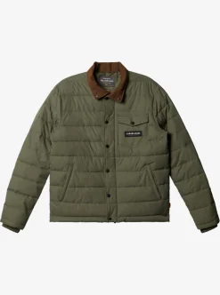 Clearance Quiksilver Waterman Ocean Caves Lightweight Puffer Jacket Dusty Olive
