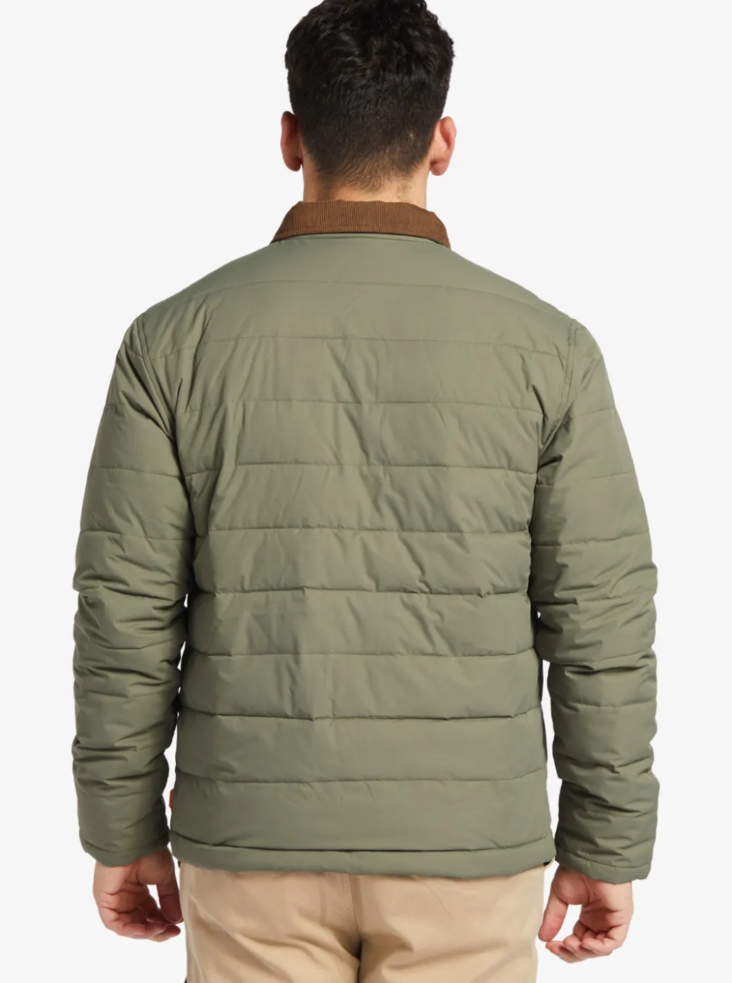 Clearance Quiksilver Waterman Ocean Caves Lightweight Puffer Jacket Dusty Olive