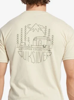Fashion Quiksilver Waterman Outdoor Livin T-Shirt Brown Rice