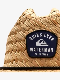 Cheap Quiksilver Waterman Outsider Straw Lifeguard Hat Medieval Blue Line Spinner