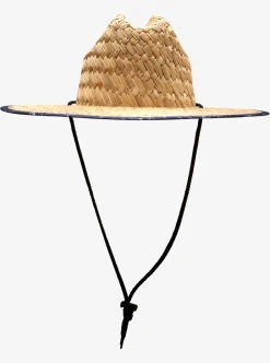Cheap Quiksilver Waterman Outsider Straw Lifeguard Hat Medieval Blue Line Spinner
