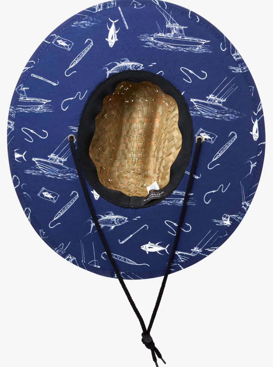Cheap Quiksilver Waterman Outsider Straw Lifeguard Hat Medieval Blue Line Spinner