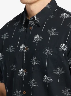 Best Sale Quiksilver Waterman Palm Friday Woven Shirt Black Palm Friday