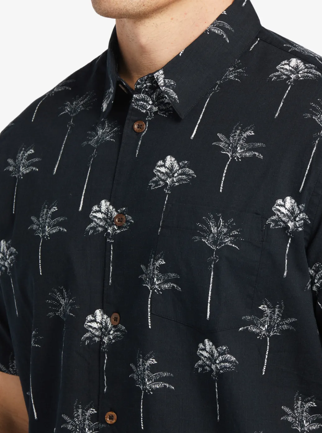 Best Sale Quiksilver Waterman Palm Friday Woven Shirt Black Palm Friday