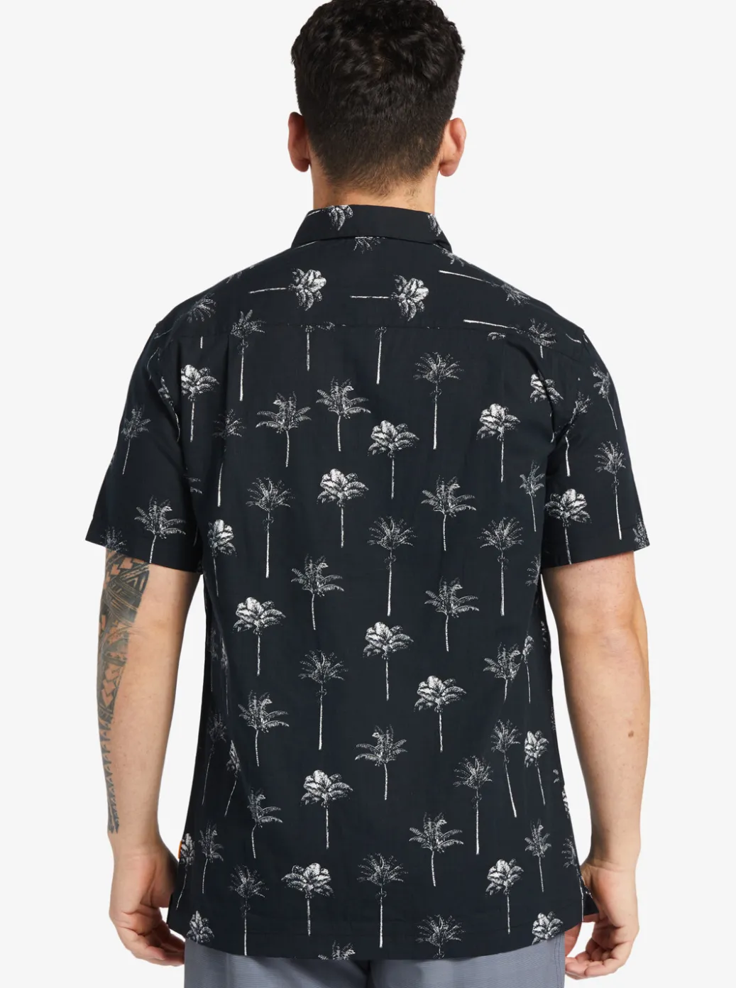 Best Sale Quiksilver Waterman Palm Friday Woven Shirt Black Palm Friday