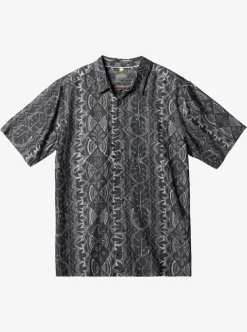 Sale Quiksilver Waterman Paradise Day Short Sleeve Shirt Black Paradise Bay